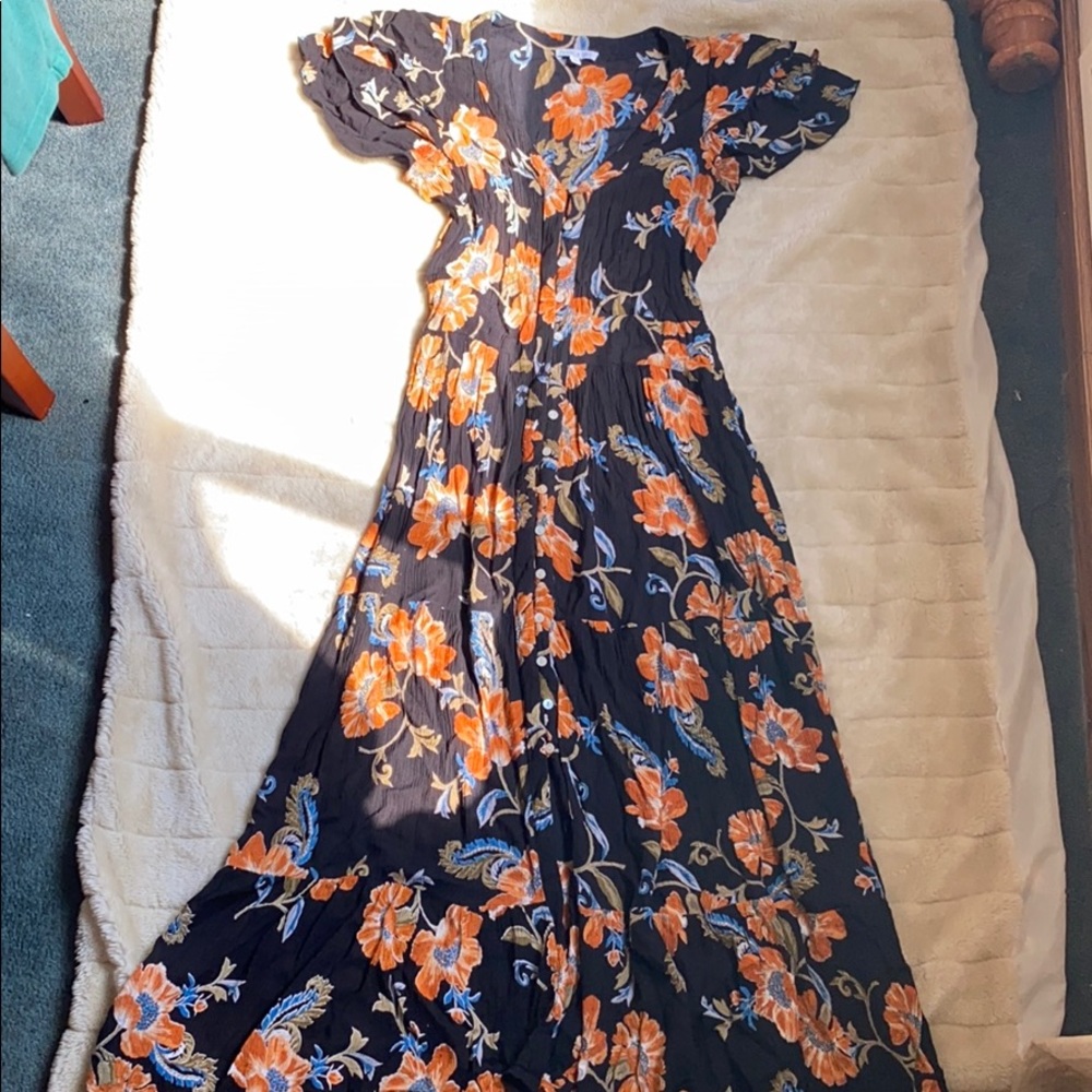 Floral Button Down Maxi Dress